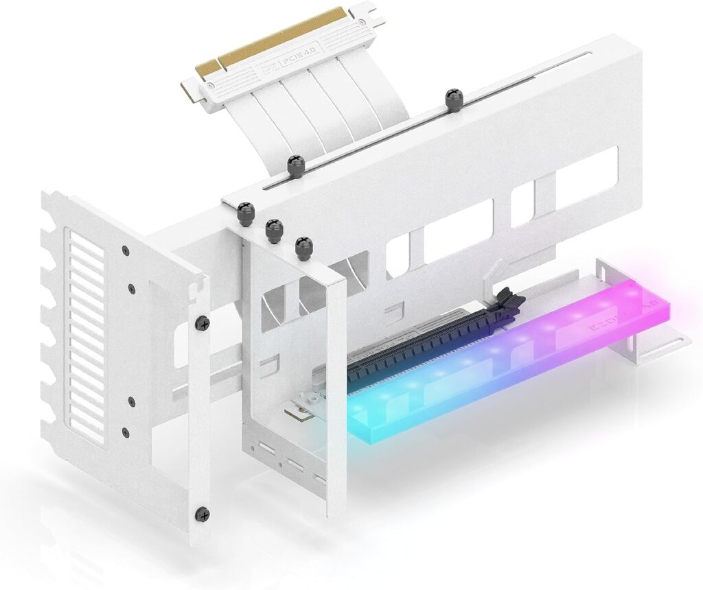 EZDIY-FAB Supporto Verticale per GPU PCIe 4.0 con Modulo LED ARGB 5V 3Pin